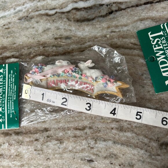 Vintage NOS Wooden Egg & Bead Garland 48" Long   Hanging Bunny Easter Spring - Picture 8 of 11